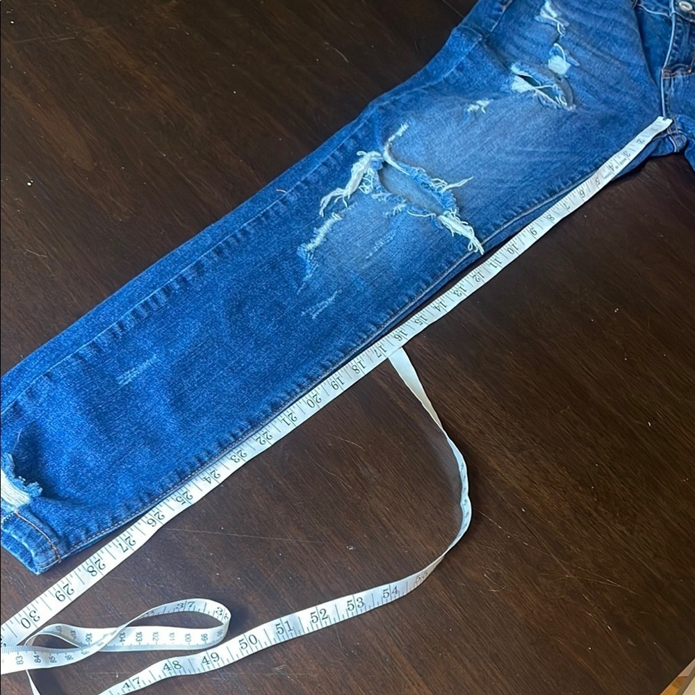 KanCan Ripped Medium-Dark Blue 7/27 Shark Bite Distressed Skinny Jeans - Picture 9 of 11